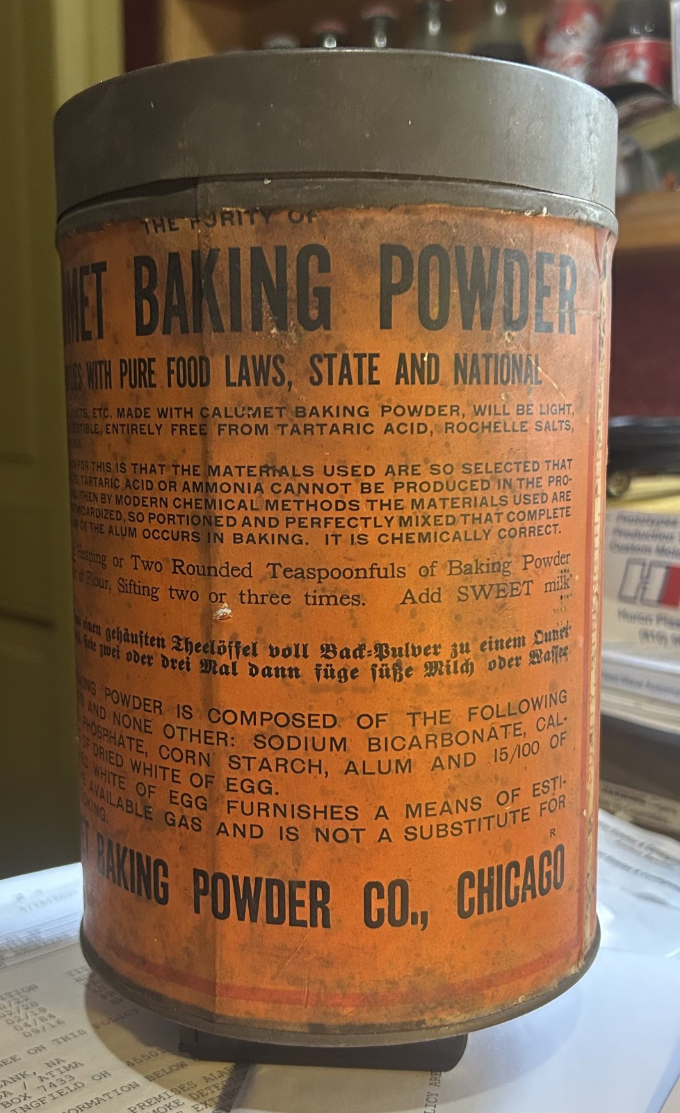 Vintage Calumet Double Acting Baking Powder 5 lb Tin Can Old Indian 8 ...
