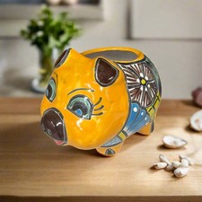 Talavera Pig Planter | Colorful Hand-Painted Mexican Flower Pot