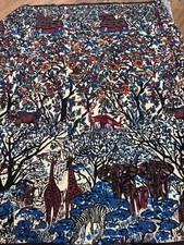 4yds Kenya Made African Print Fabric 148x42 United Textiles Animals Elephant