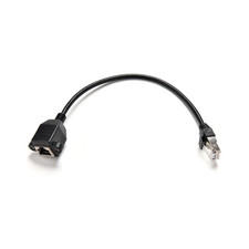 30cm/1ft RJ45 Male to Female Screw Panel Mount Ethernet LAN Network Cable mm
