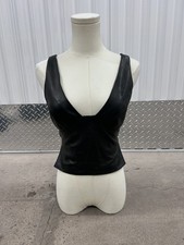 BCBG MaxAzria Black leather tank corset size XS