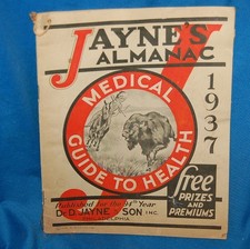 VTG  Dr. D. Jayne's Medical Almanac and Guide to Health 1937 Buffalo Hunt