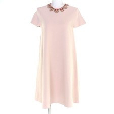 Excellent Condition VALENTINO IB0KD01C1UQ Flower Bijou Knee Length Rayon Dress P