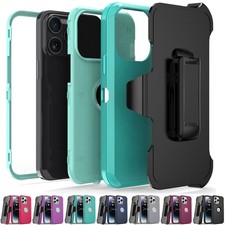 For iPhone 14 Pro Max/14/14 Pro/14 Plus Case Heavy Duty Cover with Clip Holster
