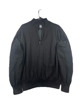 Footjoy 1/4 Zip Wool Pullover Sweater Mens Small Black Lined Performance Jacket