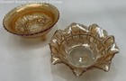 Pair Of VNTG Orange Glass Serving Bowls — photo 1