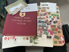 1951 World Wide Postage Stamp Album Hundreds Of Stamps Germany Russia USA More
