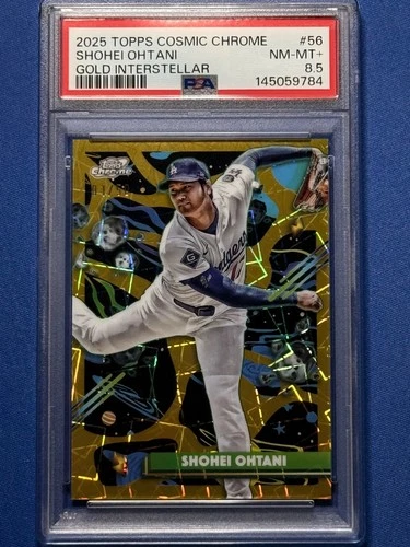 Shohei Ohtani 2025 Topps Cosmic Chrome#56 Gold Interstellar 01/50! FIRST PSA 8.5