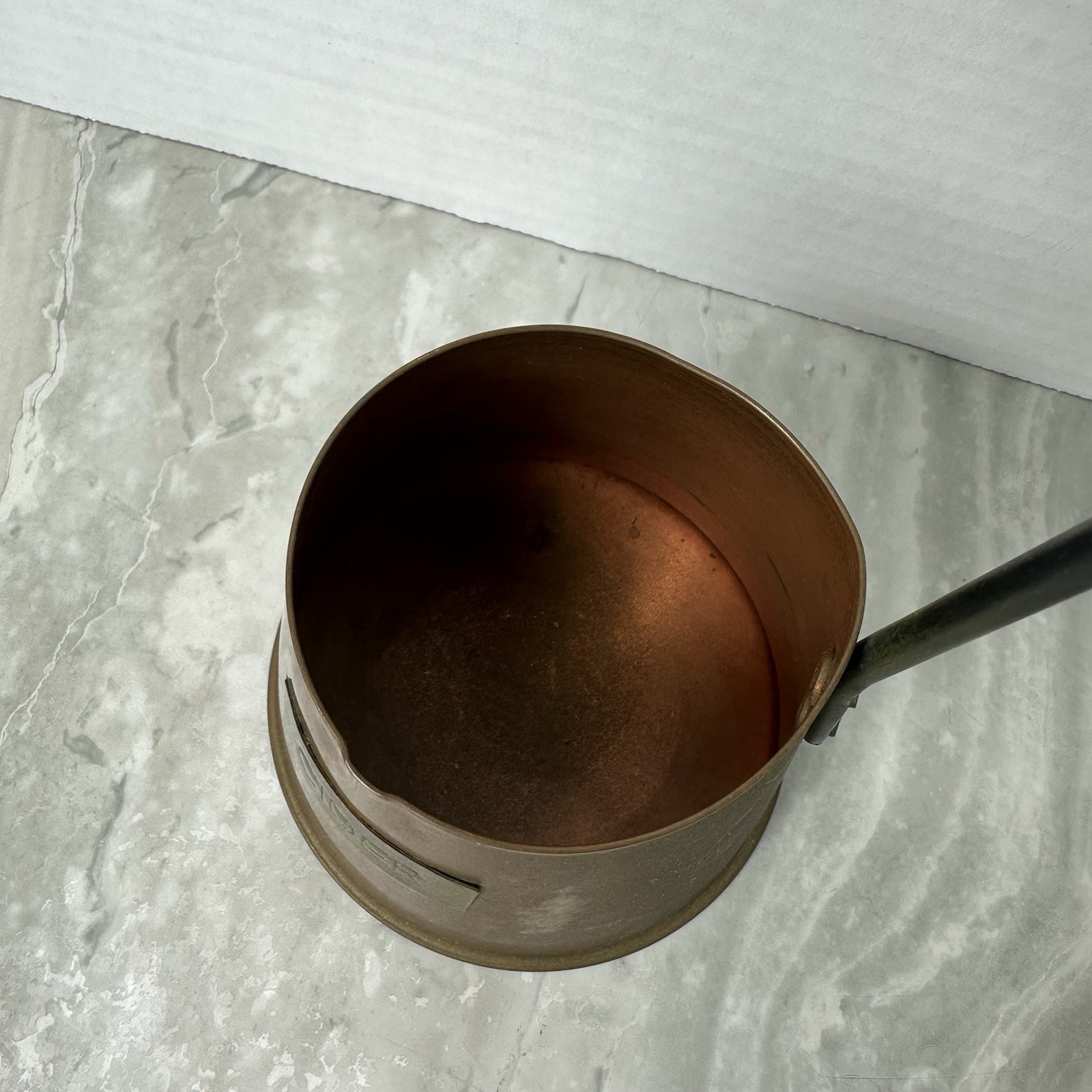 Vintage English Copper Cider Ladle Dipper with Metal Handle Farmhouse Decor