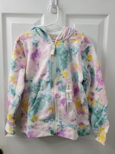 Cat and Jack Hoodie Girls Size M 8 Tie Dye Pattern Full Zip NWT FREE SHIP