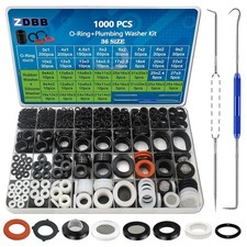 1000 Pcs O Ring Rubber Washer Assortment Kit for Plumbing, Faucet, Garden Hose