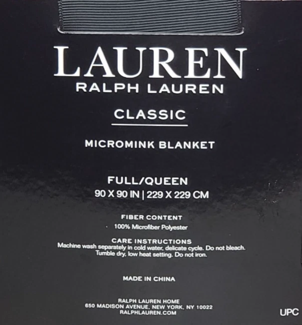 Ralph Lauren Classic Micromink Blanket Full/Queen Light Salmon 90"x90" Lux-Soft - Image 3 of 4