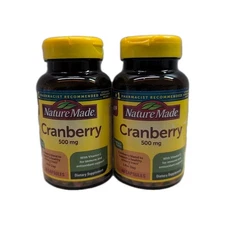 (2) Nature Made 500mg CRANBERRY with Vitamin C 60 Capsules Each. Exp: 04/2026+