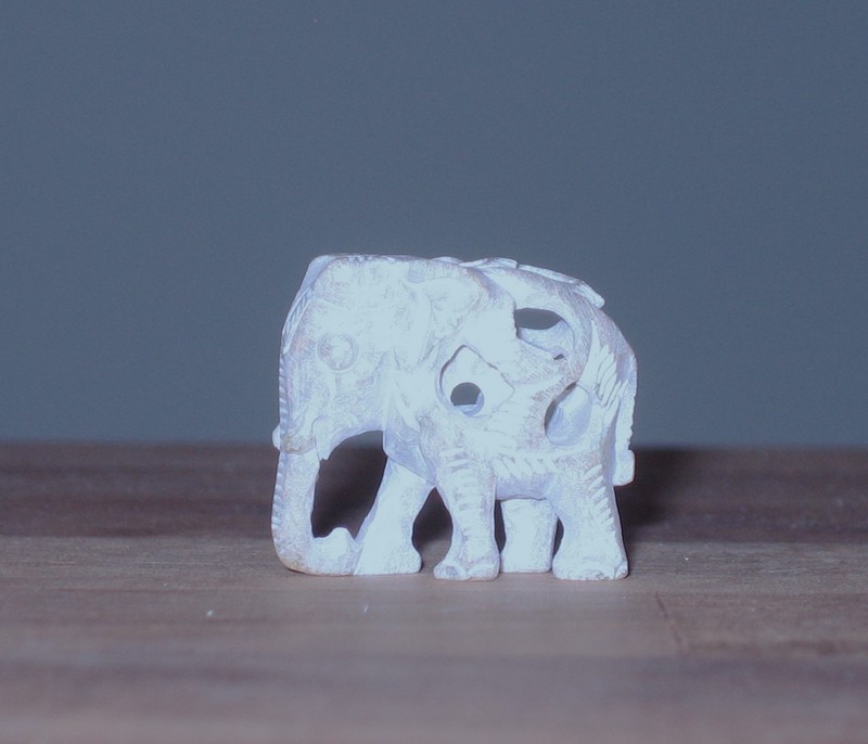 India Elephant Miniature Stone Carved Figurine