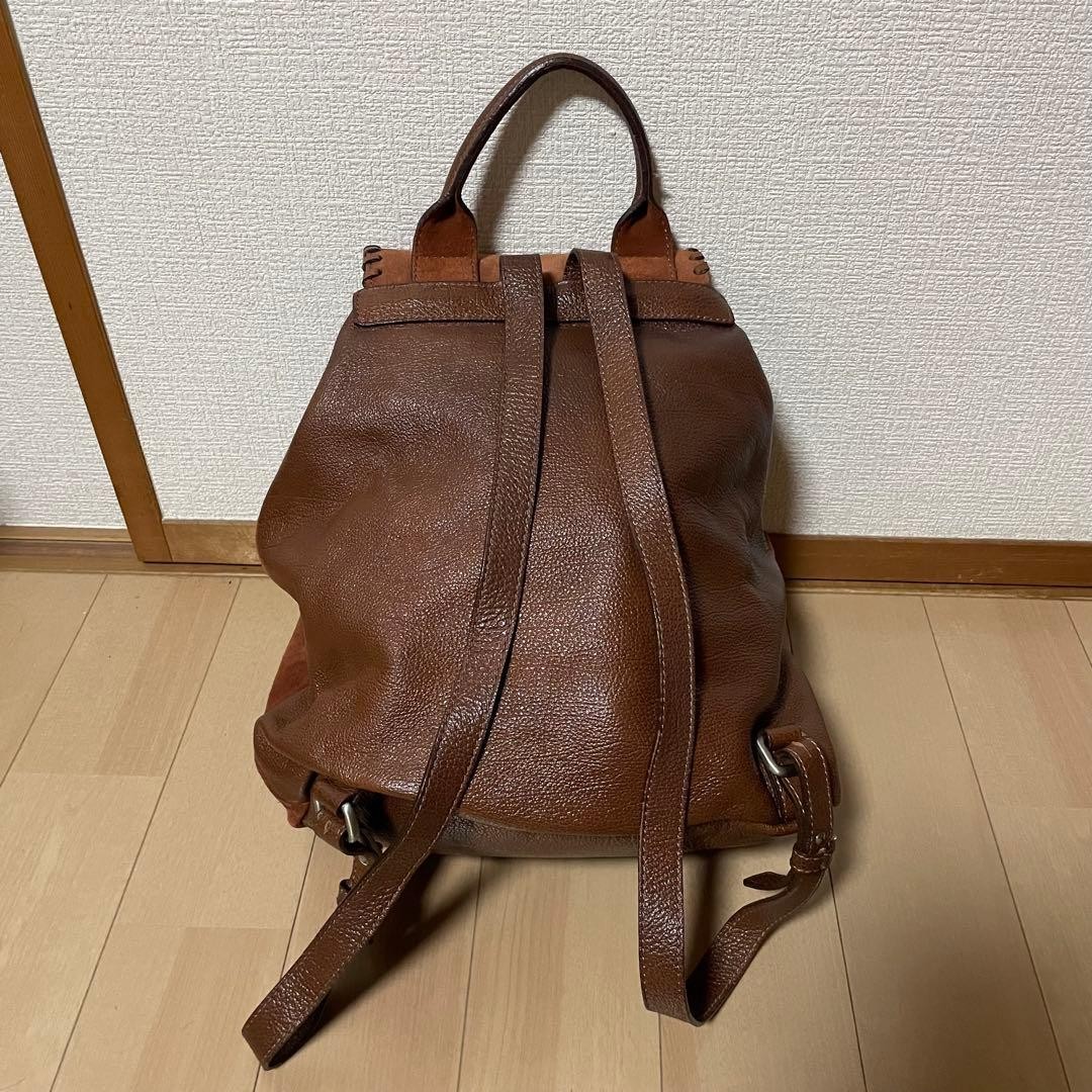 Marella Suede Leather Drawstring Backpack Brown - image 3