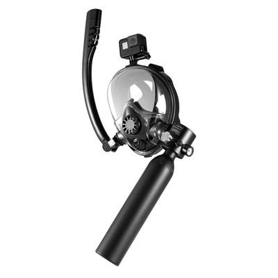 Refillable Mini Dive Tank: 0.5L Aluminum, 10m Depth, Anti-Fog Mask, Manual Pump