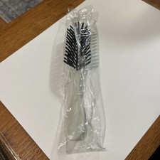 Vintage Unbranded Hair Brush Nylon Bristles White Plastic NIB 7.5  