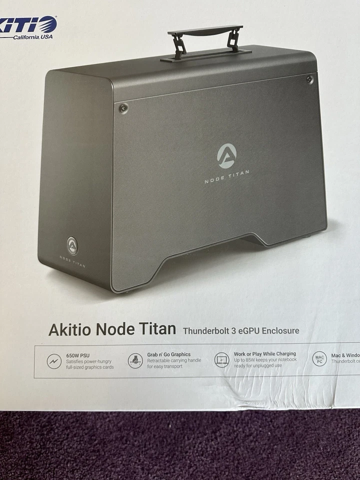 AKiTiO Node Titan Plug and Play Thunderbolt 3 External GPU Solution New-Open Box - Image 3 of 4