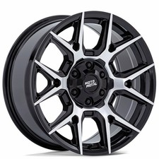22x9 Moto Metal Wheels MO813 Mason Gloss Black W/ Machined Face Rims (4pcs)
