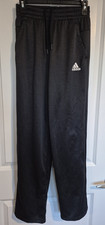 NWT Adidas Youth Climawarm Fleece Track Pants Black XS Fits like S/7-8 NWT