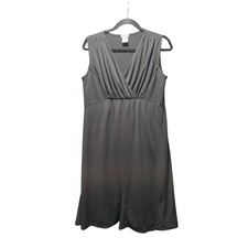 Old Navy Maternity Dress Womens Medium Black Sleeveless V-Neck Surplice Stretch