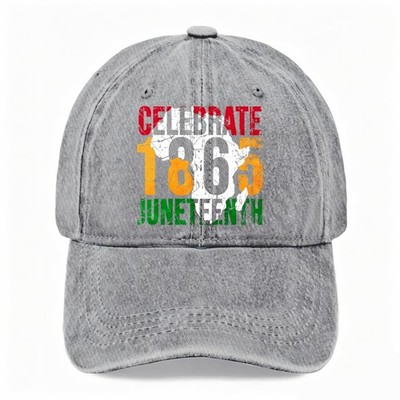 Unisex Celebrate 1865 Juneteenth Dad Hat Black Heritage Washed Baseball Cap