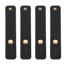 4 Pcs Phone Loop Finger Holder Phone Strap Grip Black