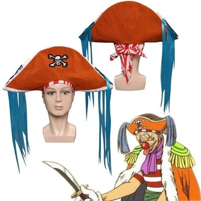 ONE PIECE Buggy Pirate Hat Cosplay Props Halloween Cap Party Costume Accessories - Image 1 of 4