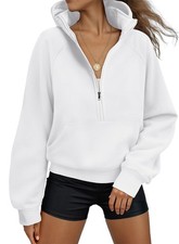 Women Fall Hoodies Spring Half Zip Up Sweatshirt Fashion Oversized Pullover T...