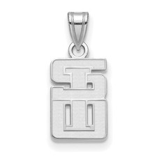 14k White Gold LogoArt Southern Illinois University Small Pendant