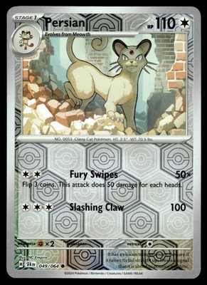 Persian 049/064 Common Shrouded Fable Pokemon Reverse Holo NM