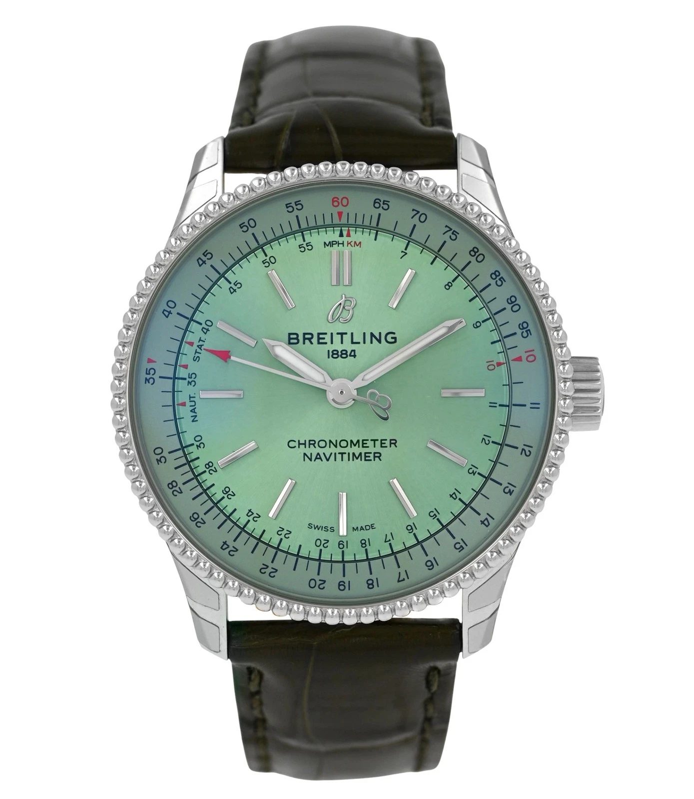 Breitling Navitimer A17395 A17395361L1P1 Green Dial Steel 35MM Ladies' Automatic
