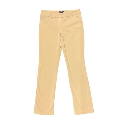 Express Editors Women's Dress Pants Beige Bootcut Stretch Flat Front Pockets 
