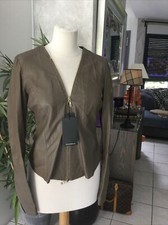 Chemise veste cuir agneau ARMA Collection taille 40/42 marron taupe neuf 365€