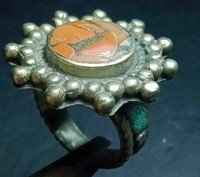 ANCIENT ROMAN SILVER RING DETECTOR FINDS WITH RARE STONE ROMAN ENGRA...