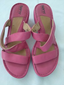 pink leather slides