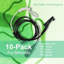 10x Acoustic 2-Wire PTT Earpiece for Motorola Radios DEP570 XPR3500 MTP3550