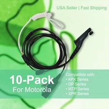 10x Acoustic (2-Wire) PTT Earpiece for Motorola Radios DEP570 XPR3500 MTP3550