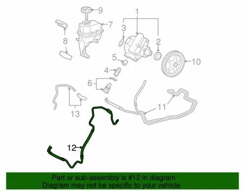 Mangueira de entrada de direção hidráulica genuína GM 2006-2010 Chevrolet Pontiac 19369687 - Imagem 2 de 2