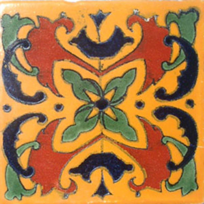 #C019) Mexican Tile sample 4x4 inch, we combine shipping GET  WHAT YOU NEED !!