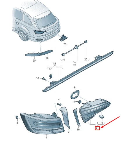 NEU AUDI A4 AVANT B9 HECKKLAPPE RÜCKLICHT HINTEN RECHTS 8W9945076AA ORIGINAL - Bild 1 von 5