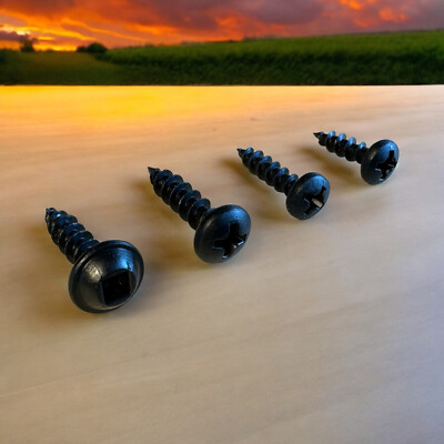 Black Pan Head Screws #6x1/2'', #6x5/8'' QTY 250 pack, #8x3/4'' QTY 200 pack