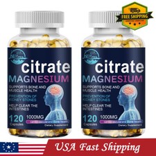 2Bottles Magnesium Citrate 1000mg Capsules Super Strong Effective Vegan Capsules