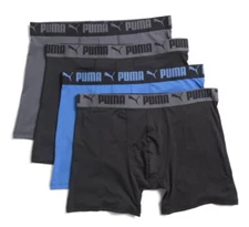 PUMA MEN'S 4 PACK - BBOX 243 ROYAL BLUE MEDIUM - BOXER BRIEF UNDERWEAR PERFO