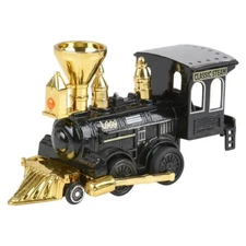 RI Novelty - Pull Back Die-Cast Metal Vehicle - POWER STEAM LOCOMOTIVE (Black)