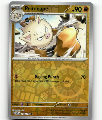 Pokemon Primeape 108/198 Reverse Holofoil Scarlet & Violet Base Set NM/M