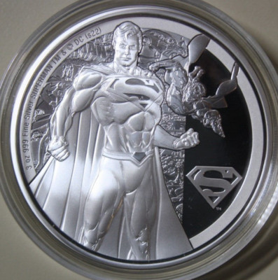 NIUE 10 Dollars 2022 Silber 3 Oz Superman  DC Comics  #F6217  ST-BU