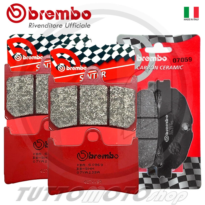 KIT PASTIGLIE FRENO BREMBO ROSSE+CARBON YAMAHA T-MAX 500 2008-2012 ANT+POST TMAX