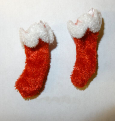 Dollhouse Two Red Velvet Christmas Stocking Open Top Doll House Miniature #Four
