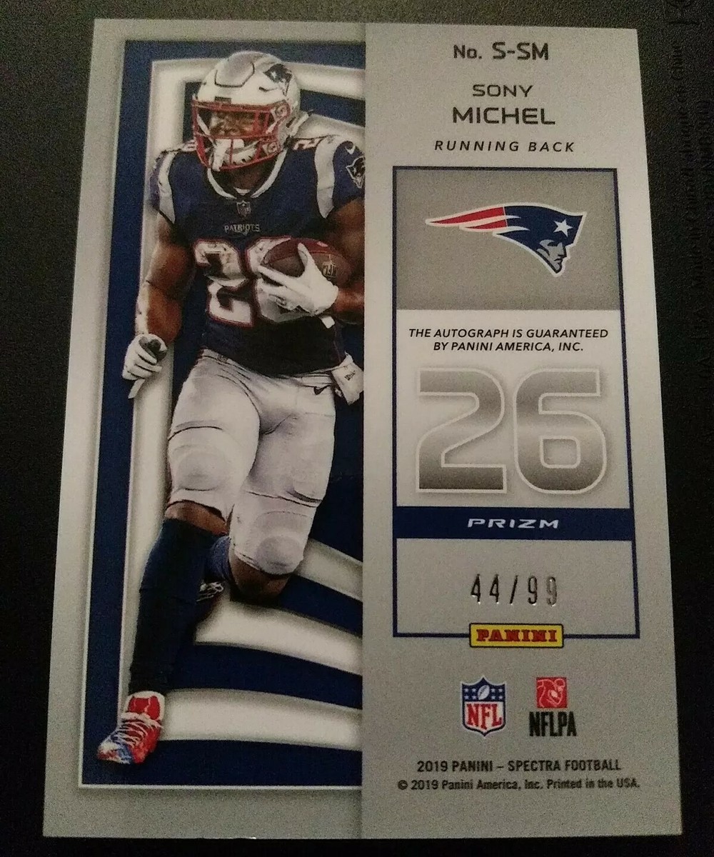 2019 Panini Spectra Sony Michel #'d 44/99 Silver Prizm